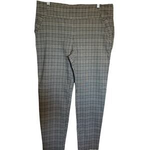 SOHO pull on plaid grey cream yellow pants trousers XL